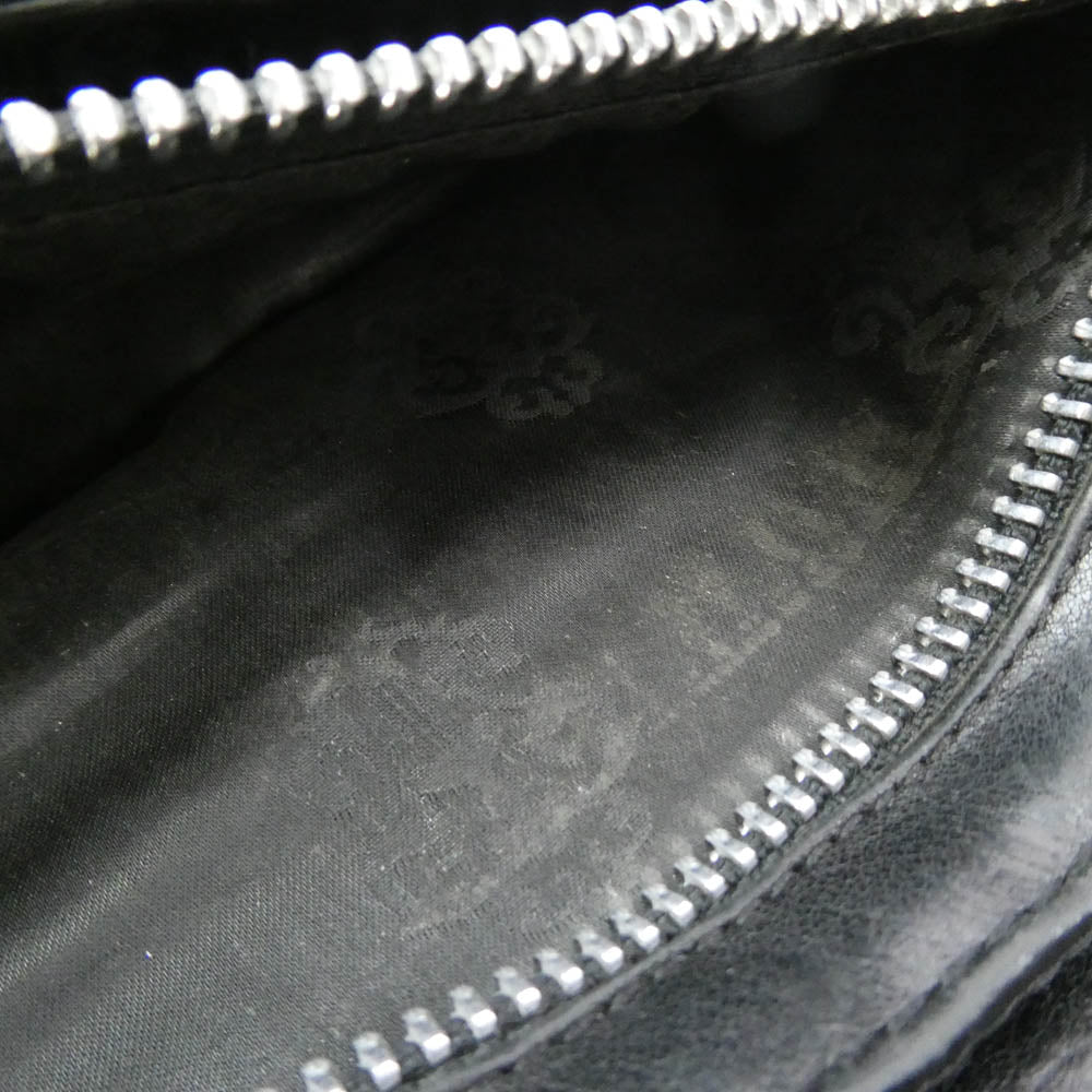 CHROME HEARTS クロムハーツ（原本無） WAVE WALLET ウェーブ ウォレット クロスボールボタン ダガージップ レザー 長財布 ブラック系【中古】