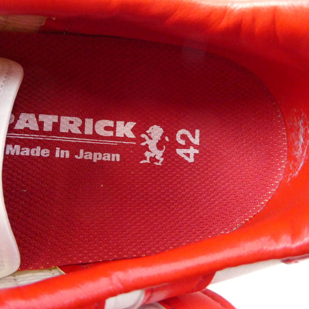 PATRICK パトリック RHADE ラーデ レザー スニーカー シューズ ホワイト系 レッド系 42【中古】