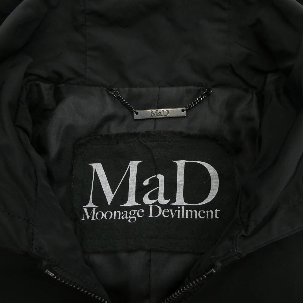 Moonage Devilment ムーンエイジデビルメント MA-1 HOODIE フード付き ミリタリー ジャケット ブラック系 44【中古】