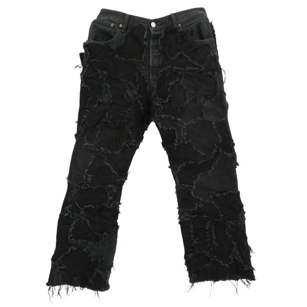 イノセンス INPWDM01 PATCHWORK DENIM PANTS パッチワーク ダメージ加工 ブラック デニムパンツ 32 ブラック系 32【中古】