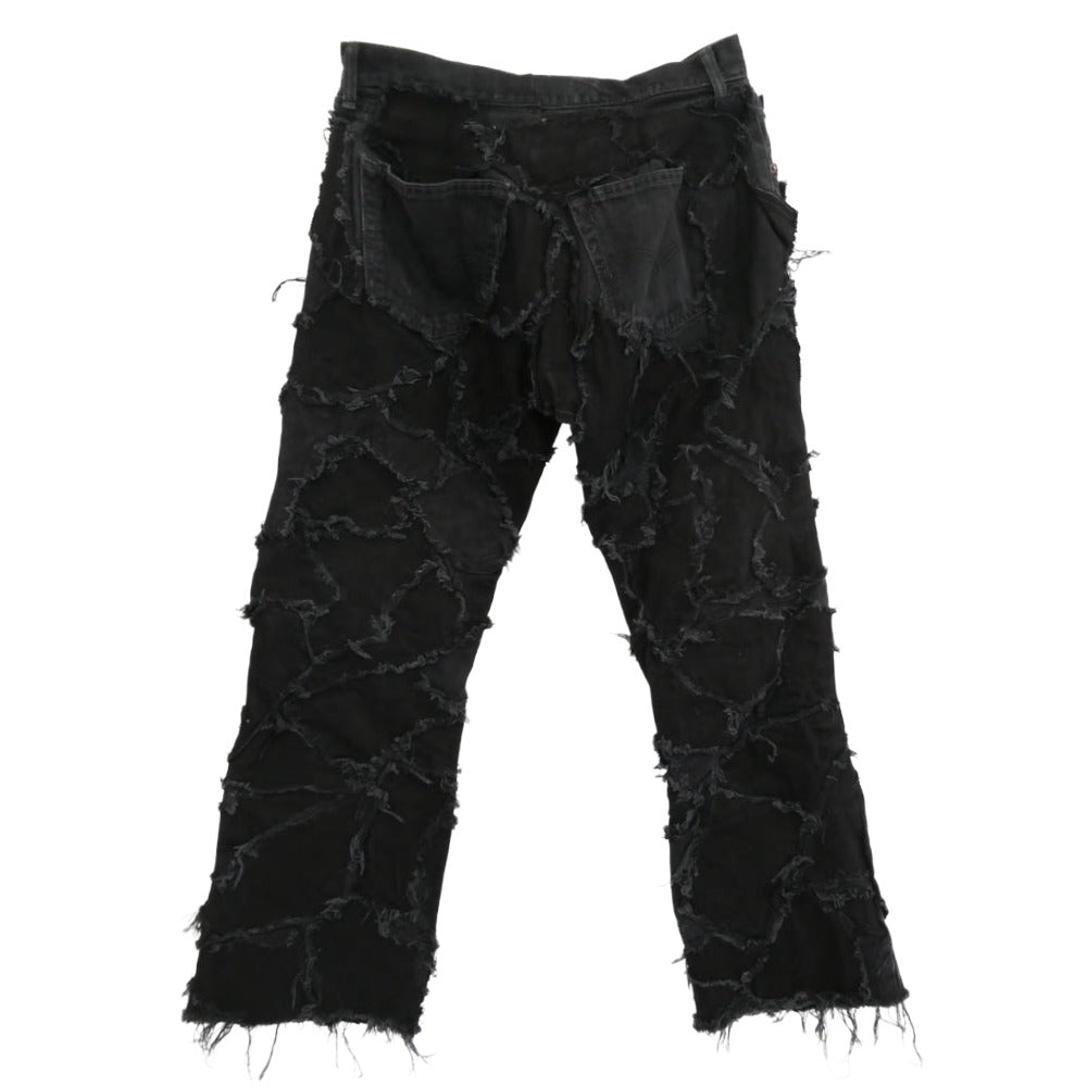 イノセンス INPWDM01 PATCHWORK DENIM PANTS パッチワーク ダメージ加工 ブラック デニムパンツ 32 ブラック系 32【中古】