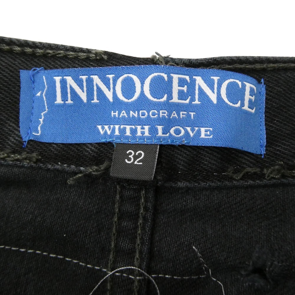 イノセンス INPWDM01 PATCHWORK DENIM PANTS パッチワーク ダメージ加工 ブラック デニムパンツ 32 ブラック系 32【中古】