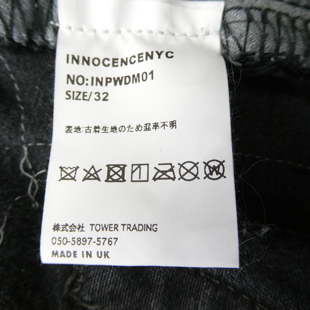 イノセンス INPWDM01 PATCHWORK DENIM PANTS パッチワーク ダメージ加工 ブラック デニムパンツ 32 ブラック系 32【中古】