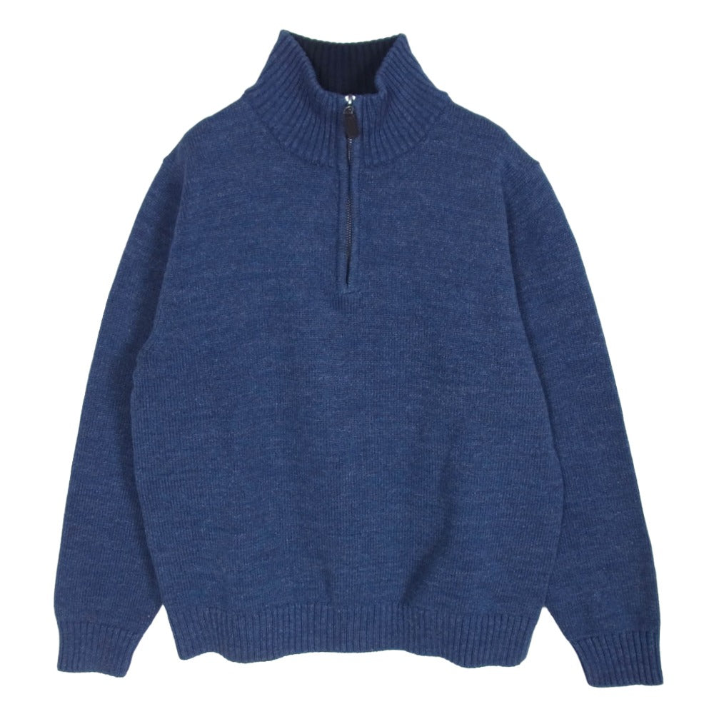 L.L.Bean エルエルビーン ハーフジップ コットンニット 長袖 セーター ブルー系 M【中古】