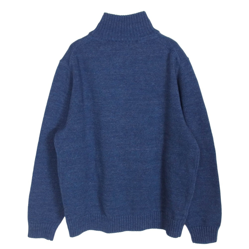 L.L.Bean エルエルビーン ハーフジップ コットンニット 長袖 セーター ブルー系 M【中古】