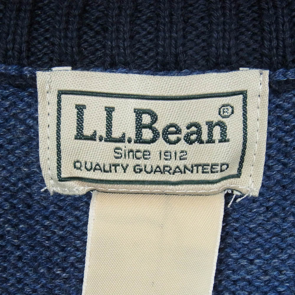 L.L.Bean エルエルビーン ハーフジップ コットンニット 長袖 セーター ブルー系 M【中古】