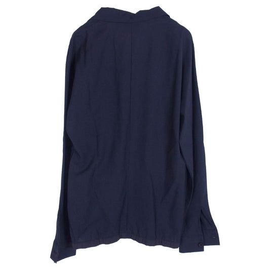 STEPHAN SCHNEIDER ステファンシュナイダー ウール 比翼 オープンカラー 開襟 長袖 シャツ ネイビー系 4【中古】