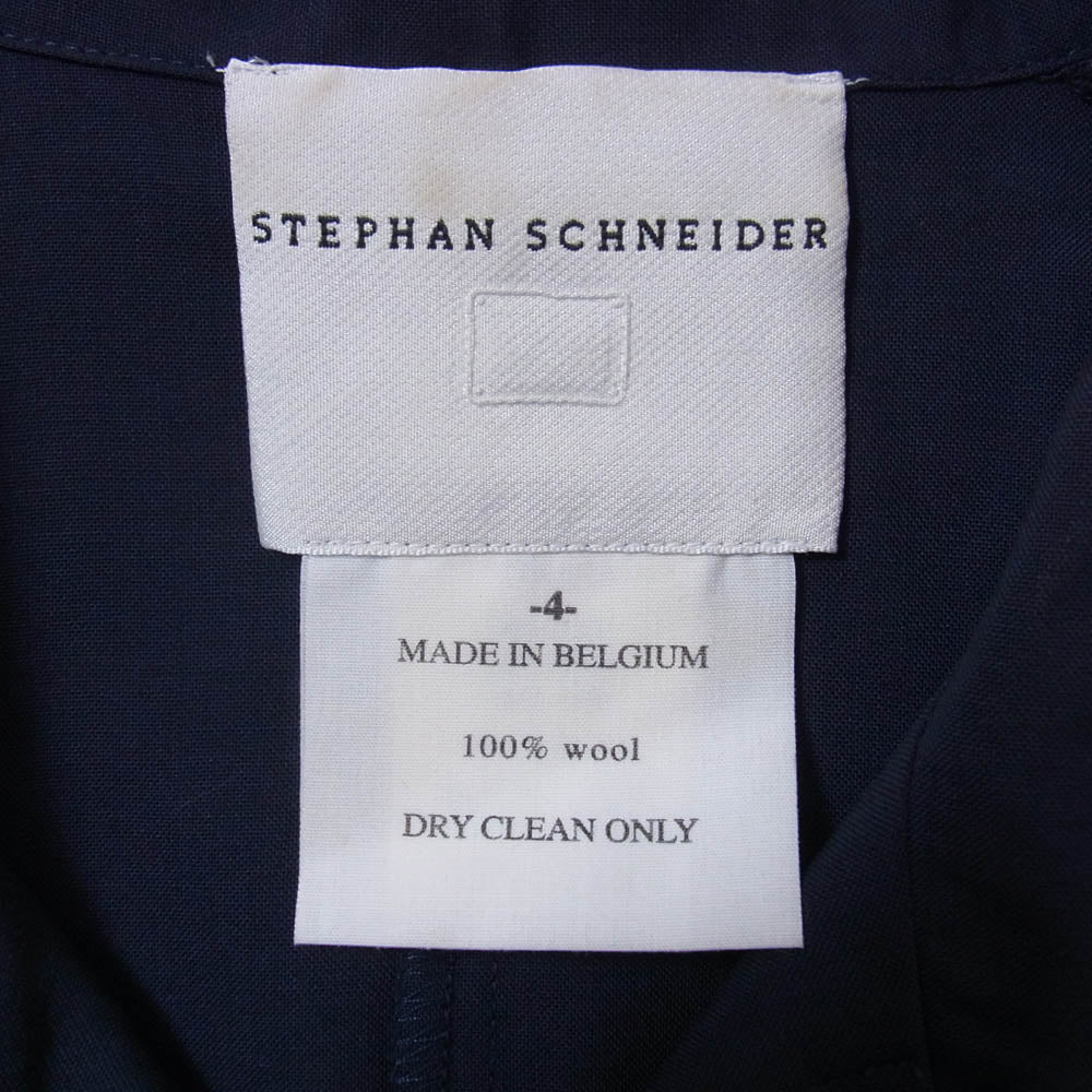 STEPHAN SCHNEIDER ステファンシュナイダー ウール 比翼 オープンカラー 開襟 長袖 シャツ ネイビー系 4【中古】