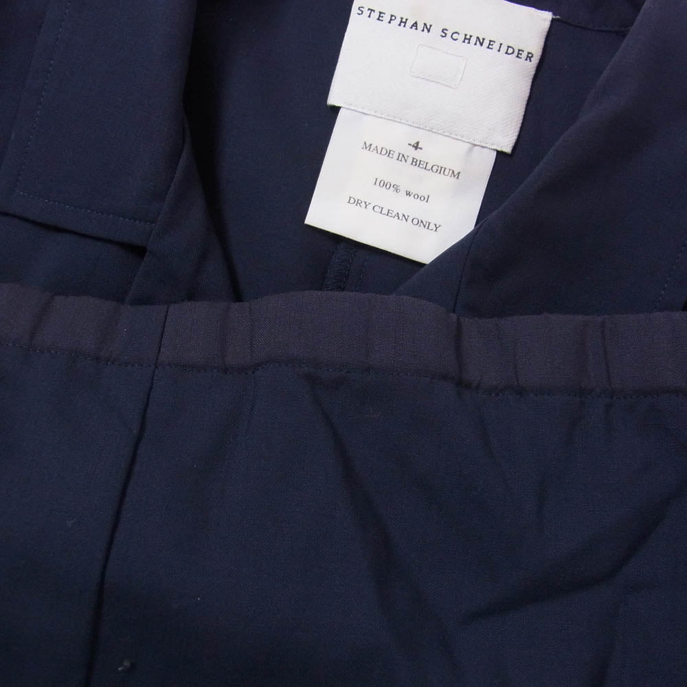 STEPHAN SCHNEIDER ステファンシュナイダー ウール 比翼 オープンカラー 開襟 長袖 シャツ ネイビー系 4【中古】