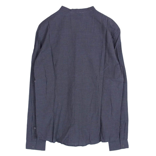 STEPHAN SCHNEIDER ステファンシュナイダー バンドカラー コットン チェック 長袖 シャツ ブルー系 4【中古】
