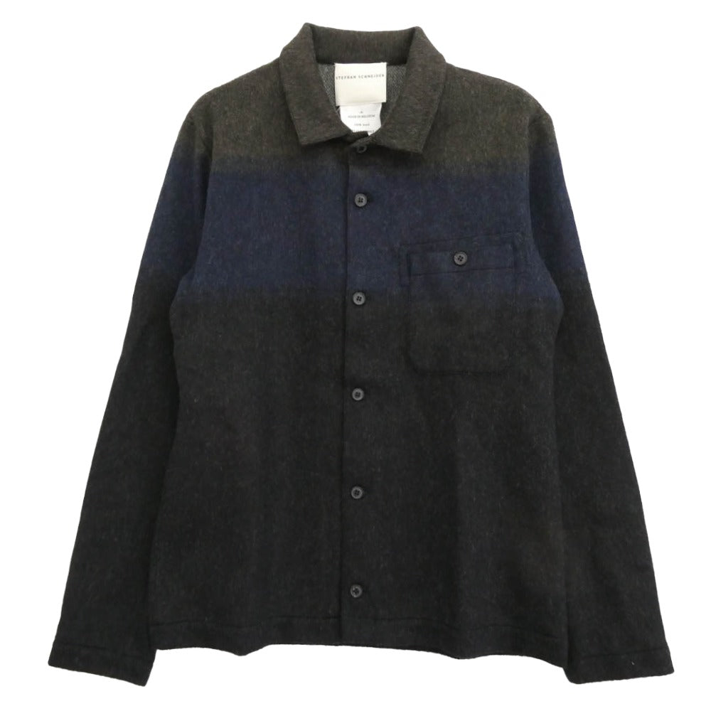 STEPHAN SCHNEIDER ステファンシュナイダー ウール 長袖 シャツ ダークグレー系 ブルー系 4【中古】