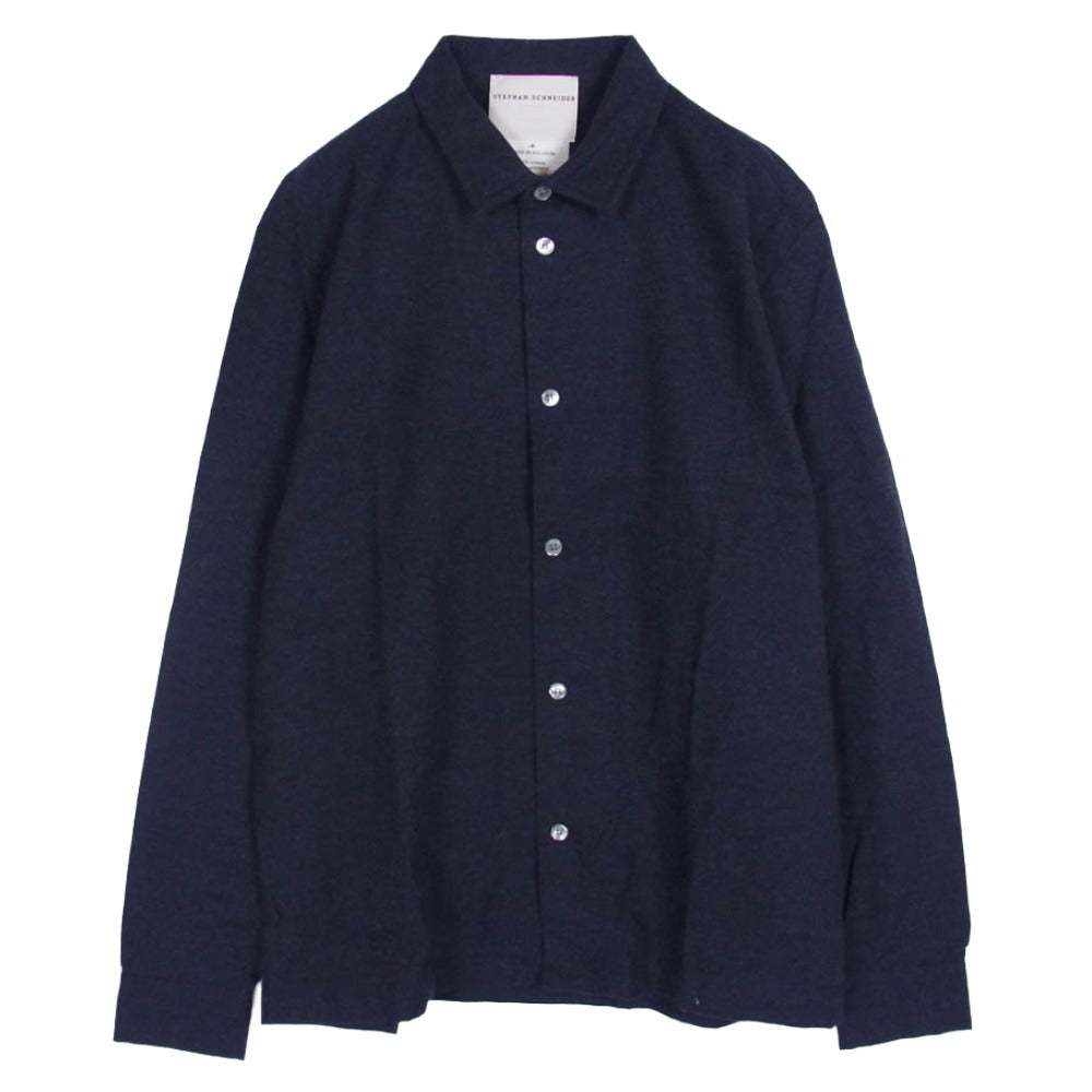 STEPHAN SCHNEIDER ステファンシュナイダー カシミヤ混 コットン 長袖 シャツ ネイビー系 4【中古】