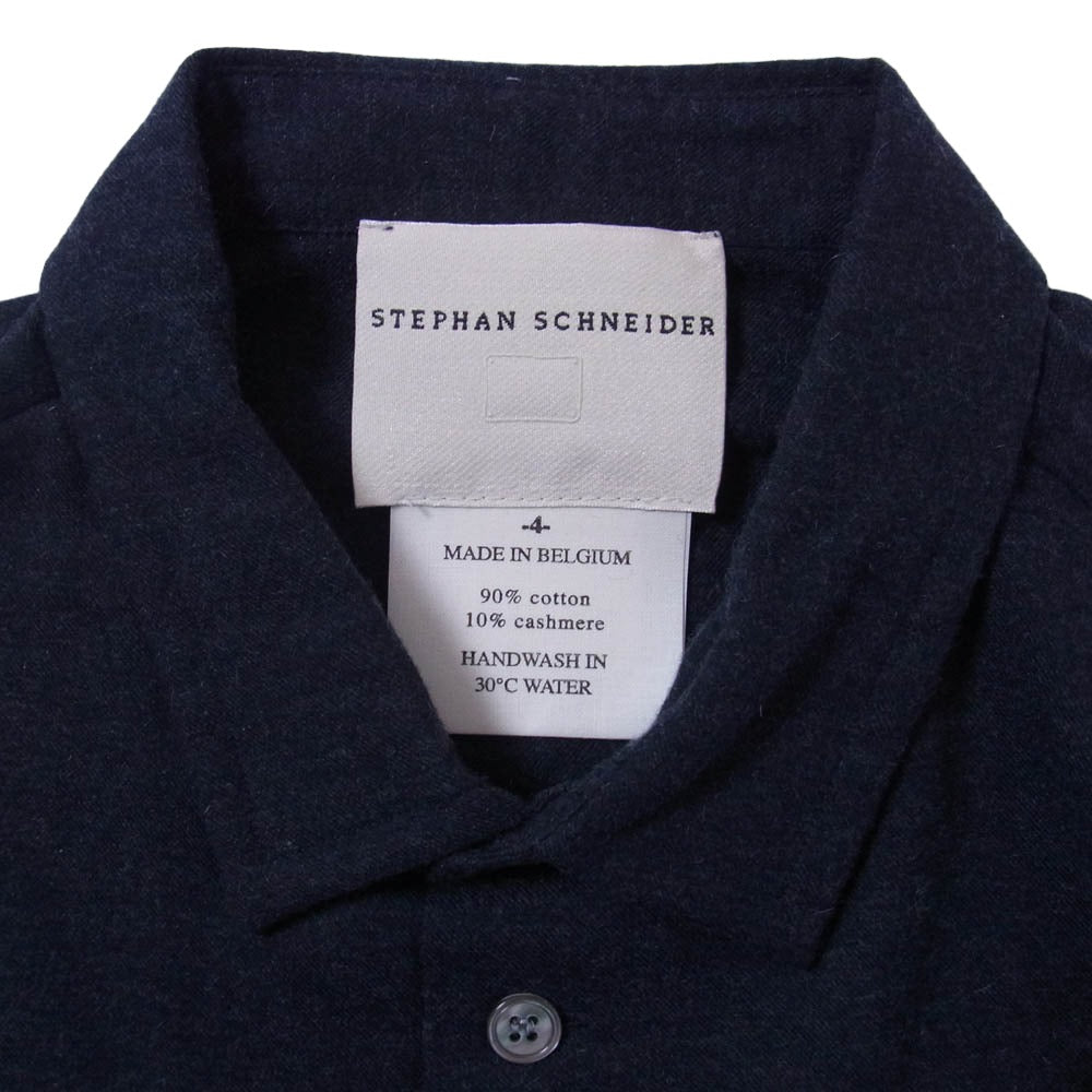 STEPHAN SCHNEIDER ステファンシュナイダー カシミヤ混 コットン 長袖 シャツ ネイビー系 4【中古】