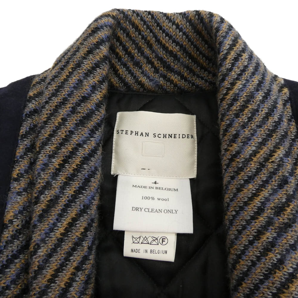 STEPHAN SCHNEIDER ステファンシュナイダー ショールカラー 裏地キルティング ウール ジャケット ネイビー系 4【中古】