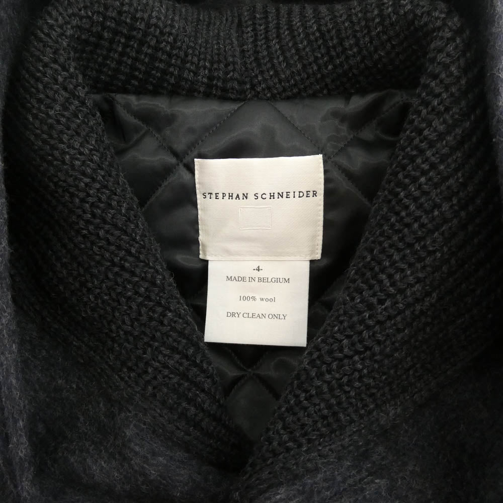 STEPHAN SCHNEIDER ステファンシュナイダー 裏地キルティング ショールカラー ウール フード付き コート グレー系 4【中古】