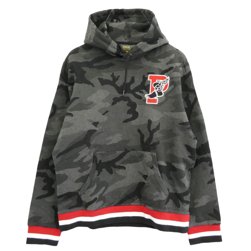 POLO RALPH LAUREN ポロ・ラルフローレン ウイング フット カモ スウェット パーカー グレー系 L【中古】