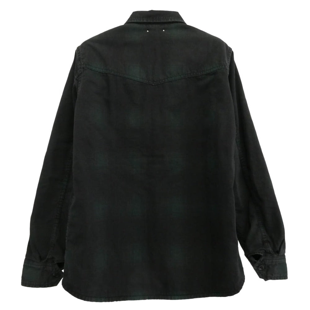 MINEDENIM マインデニム 2110-5003-47-012 Black Denim Check Quiltriner Shirt BZ チェック シャツ ブルゾン ブラック系 グリーン系 M 1【中古】
