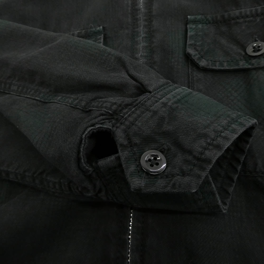MINEDENIM マインデニム 2110-5003-47-012 Black Denim Check Quiltriner Shirt BZ チェック シャツ ブルゾン ブラック系 グリーン系 M 1【中古】