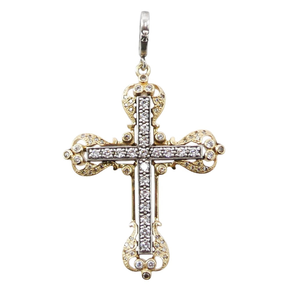 Loree Rodkin ローリーロドキン K18 シルバー バチカンクロス ペンダントトップ ゴールド系 シルバー系【中古】