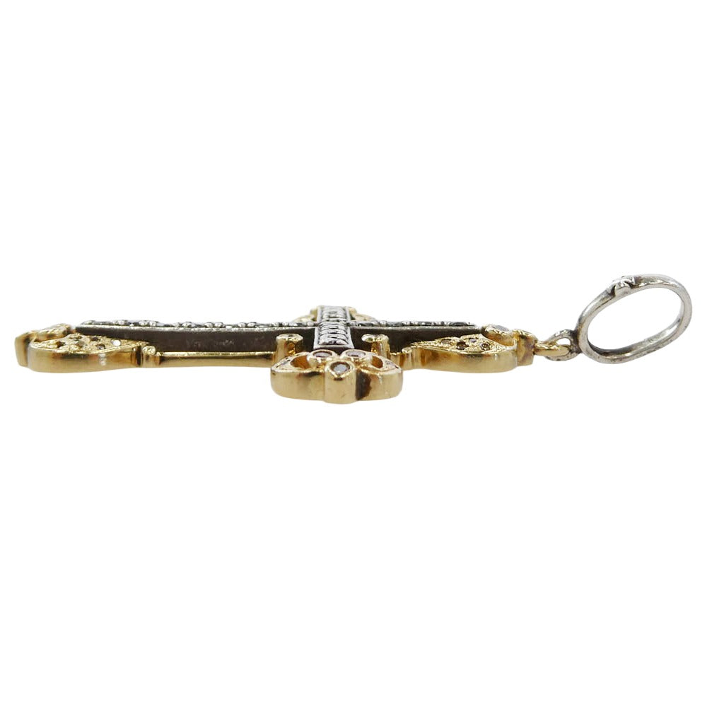 Loree Rodkin ローリーロドキン K18 シルバー バチカンクロス ペンダントトップ ゴールド系 シルバー系【中古】