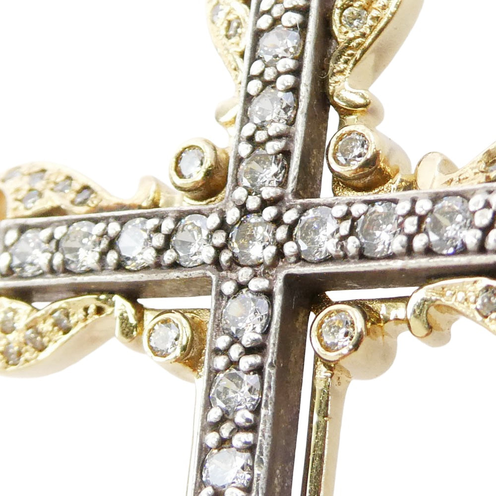 Loree Rodkin ローリーロドキン K18 シルバー バチカンクロス ペンダントトップ ゴールド系 シルバー系【中古】
