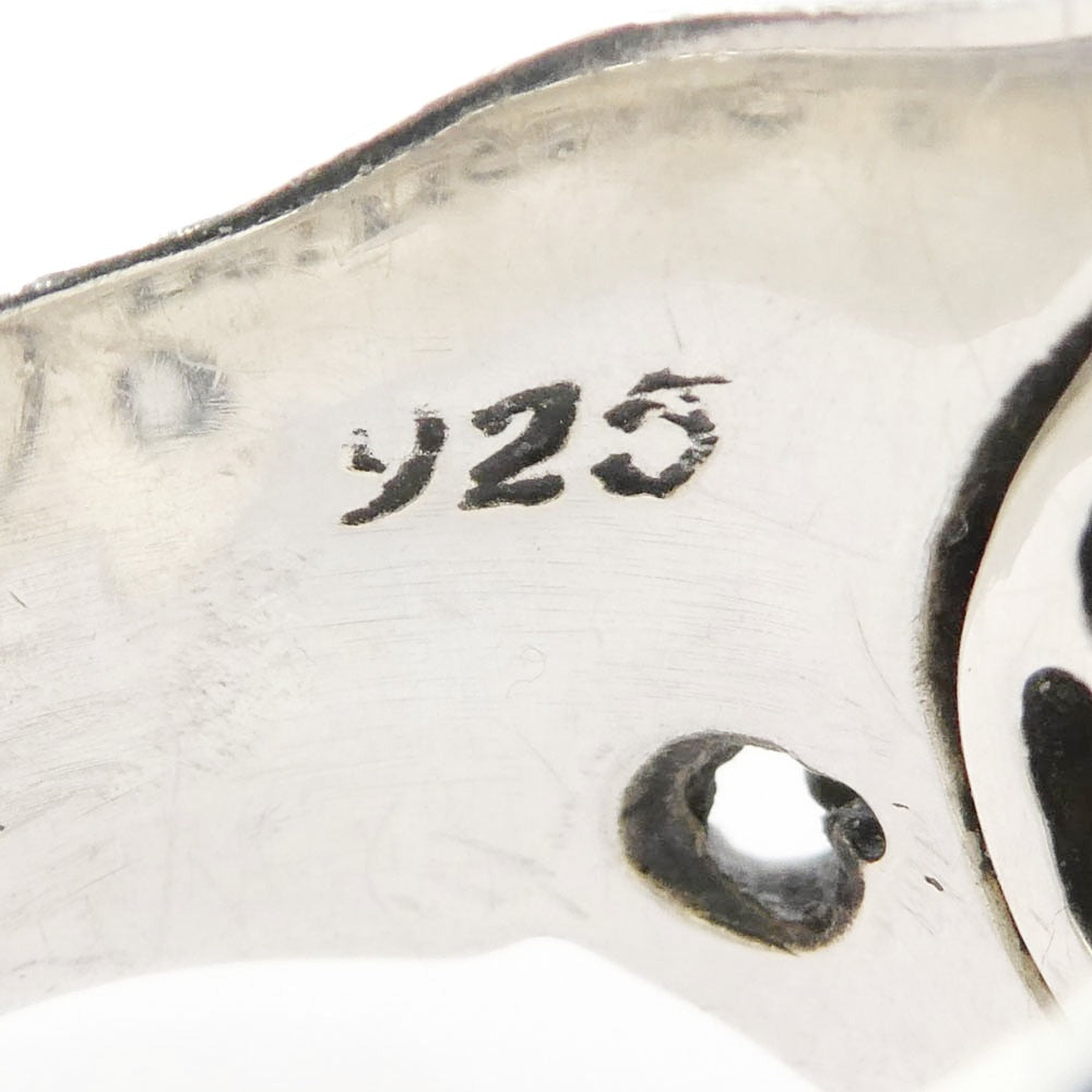 LEATHERS AND TREASURES レザーズアンドトレジャーズ BEYOND COOL販売証明書付属 スクロール ハート リング w/ストーンインレイ シルバー系 ブラック系 約15号【中古】