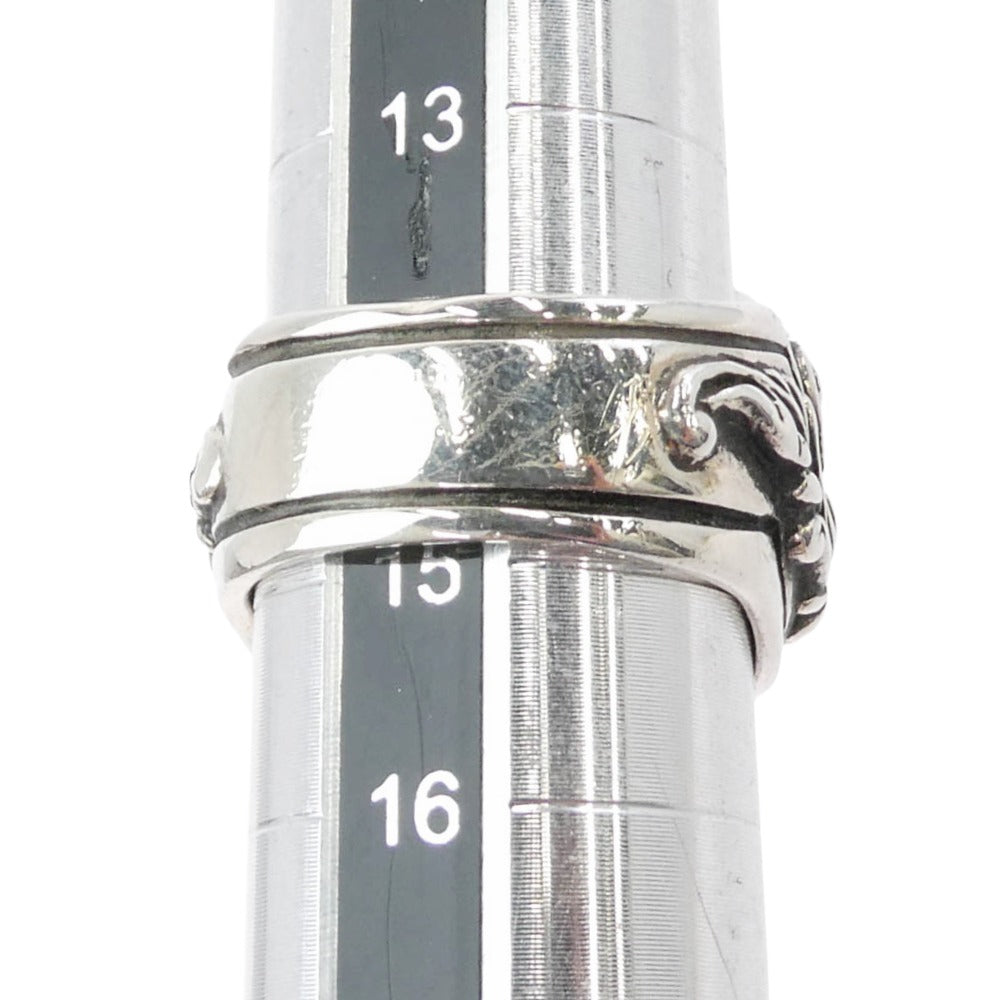 LEATHERS AND TREASURES レザーズアンドトレジャーズ BEYOND COOL販売証明書付属 スクロール ハート リング w/ストーンインレイ シルバー系 ブラック系 約15号【中古】