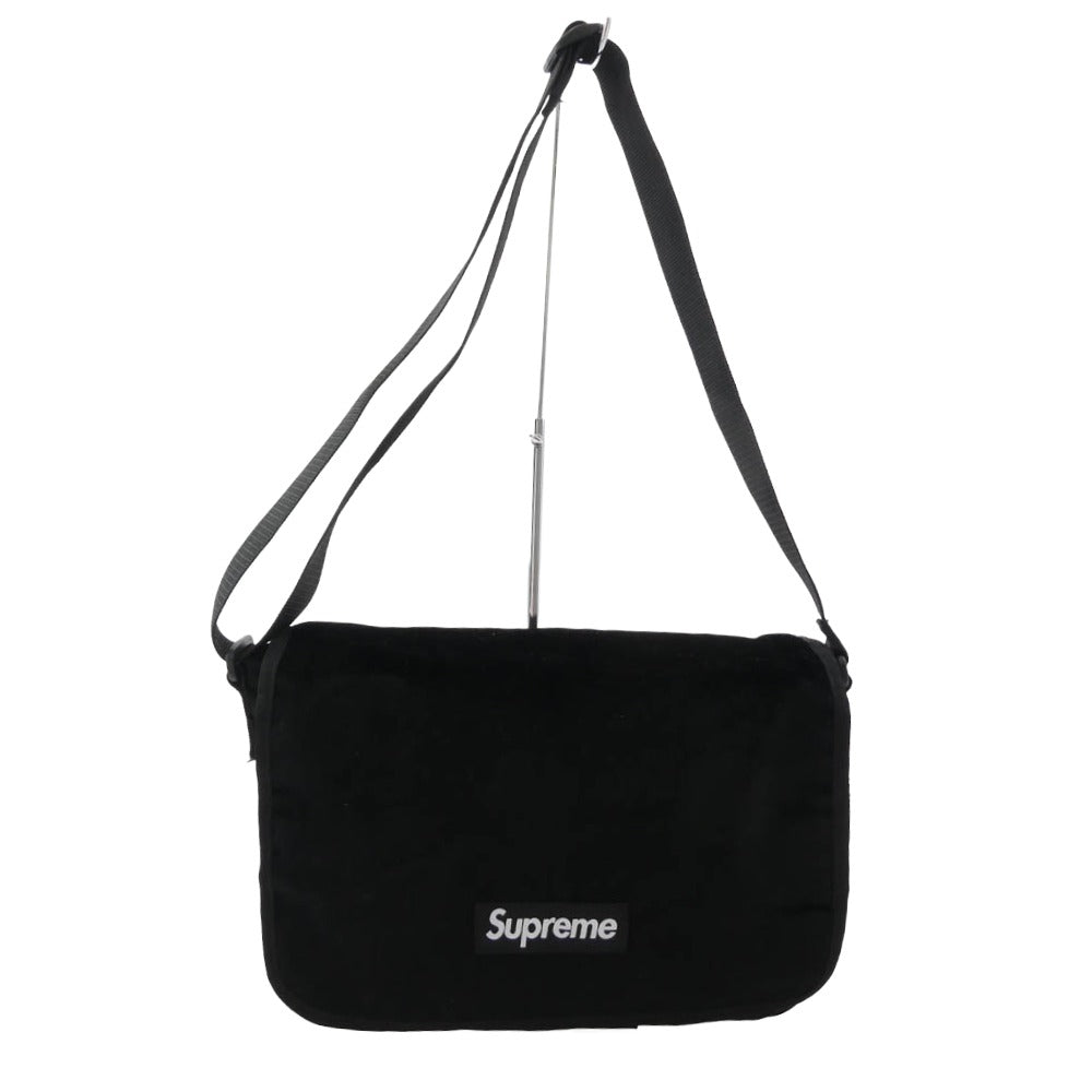 Supreme シュプリーム 25AW Velvet Small Messenger Bag ベルベット スモール メッセンジャー ショルダーバッグ ブラック系【中古】