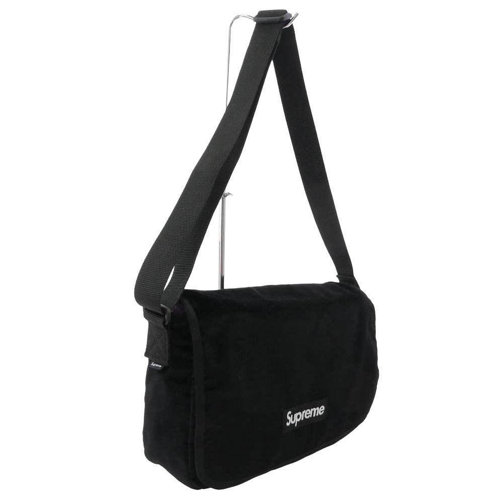 Supreme シュプリーム 25AW Velvet Small Messenger Bag ベルベット スモール メッセンジャー ショルダーバッグ ブラック系【中古】