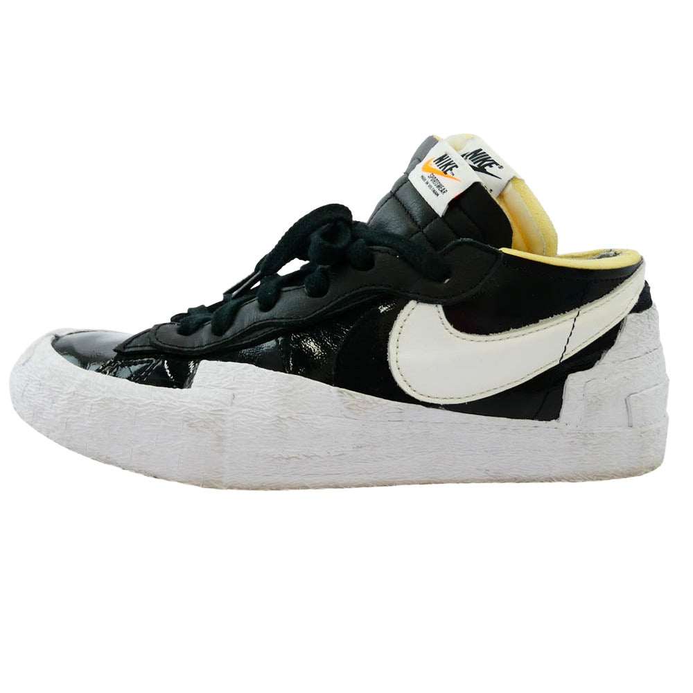 NIKE ナイキ DM6443-001 × sacai サカイ Blazer Low Black Patent Leather ブレーザー ロー ブラックパテントレザー スニーカー ブラック系 26.5cm【中古】