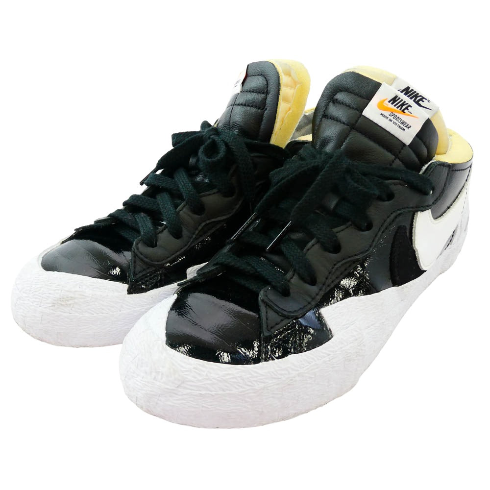NIKE ナイキ DM6443-001 × sacai サカイ Blazer Low Black Patent Leather ブレーザー ロー ブラックパテントレザー スニーカー ブラック系 26.5cm【中古】