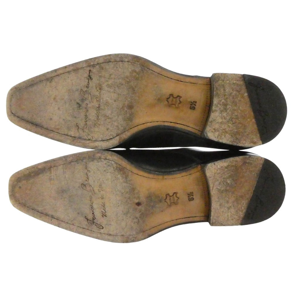 フランチェスコべニーニョ ダブルモンク レザー シューズ ブラック系 6.5【中古】