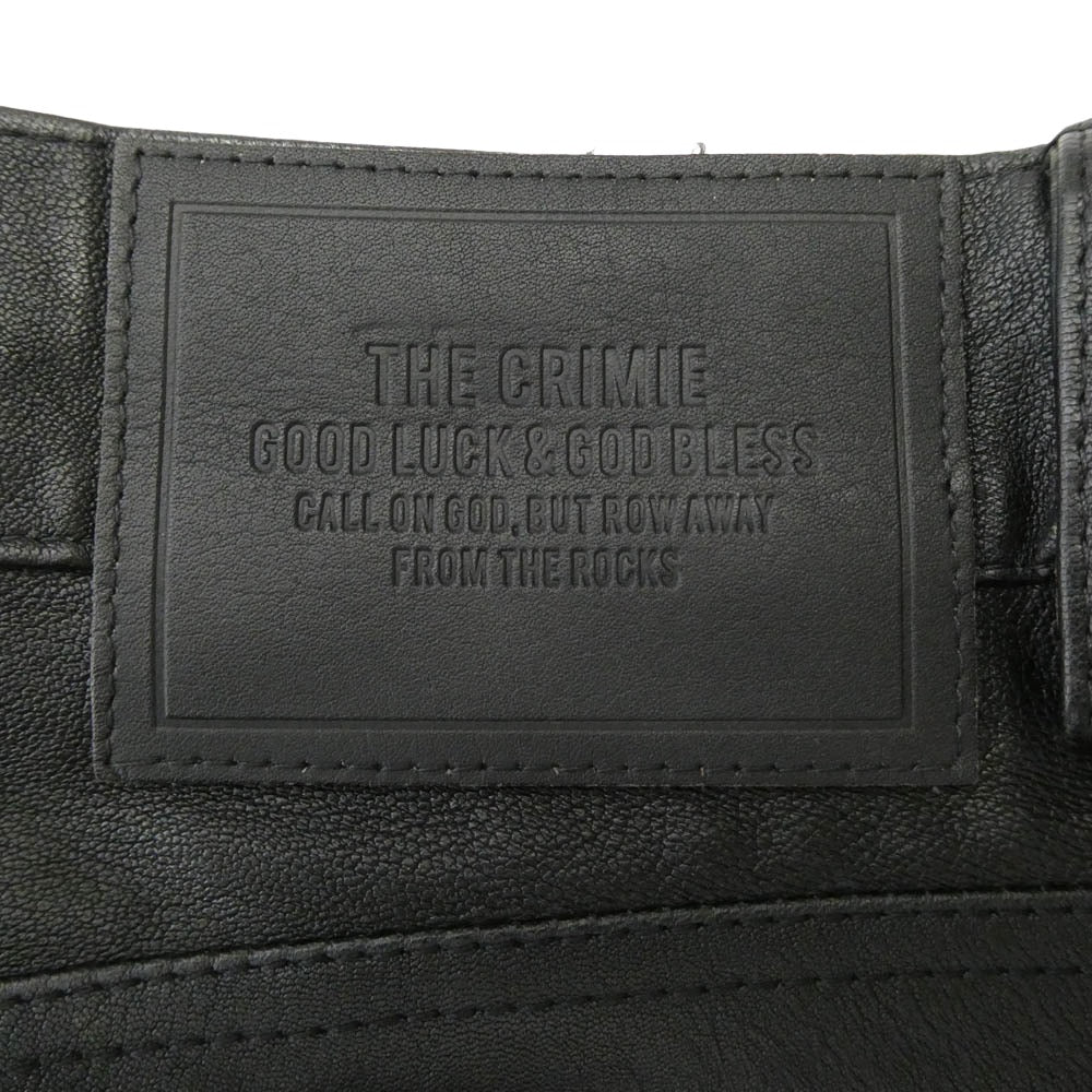 CRIMIE クライミー CR1-02A5-PL03 LAMB LEATHER ラムレザー パンツ ブラック系 XL【中古】