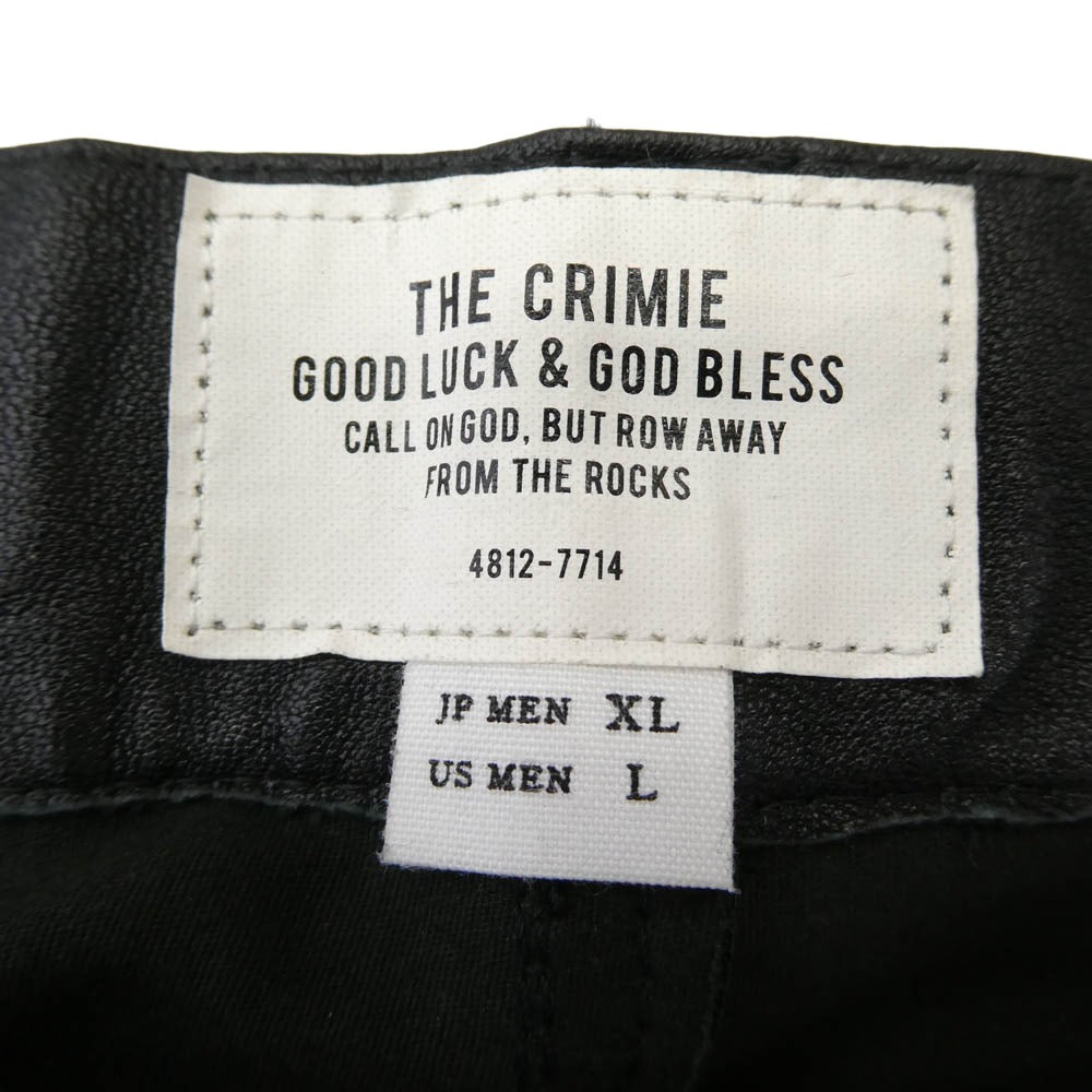 CRIMIE クライミー CR1-02A5-PL03 LAMB LEATHER ラムレザー パンツ ブラック系 XL【中古】