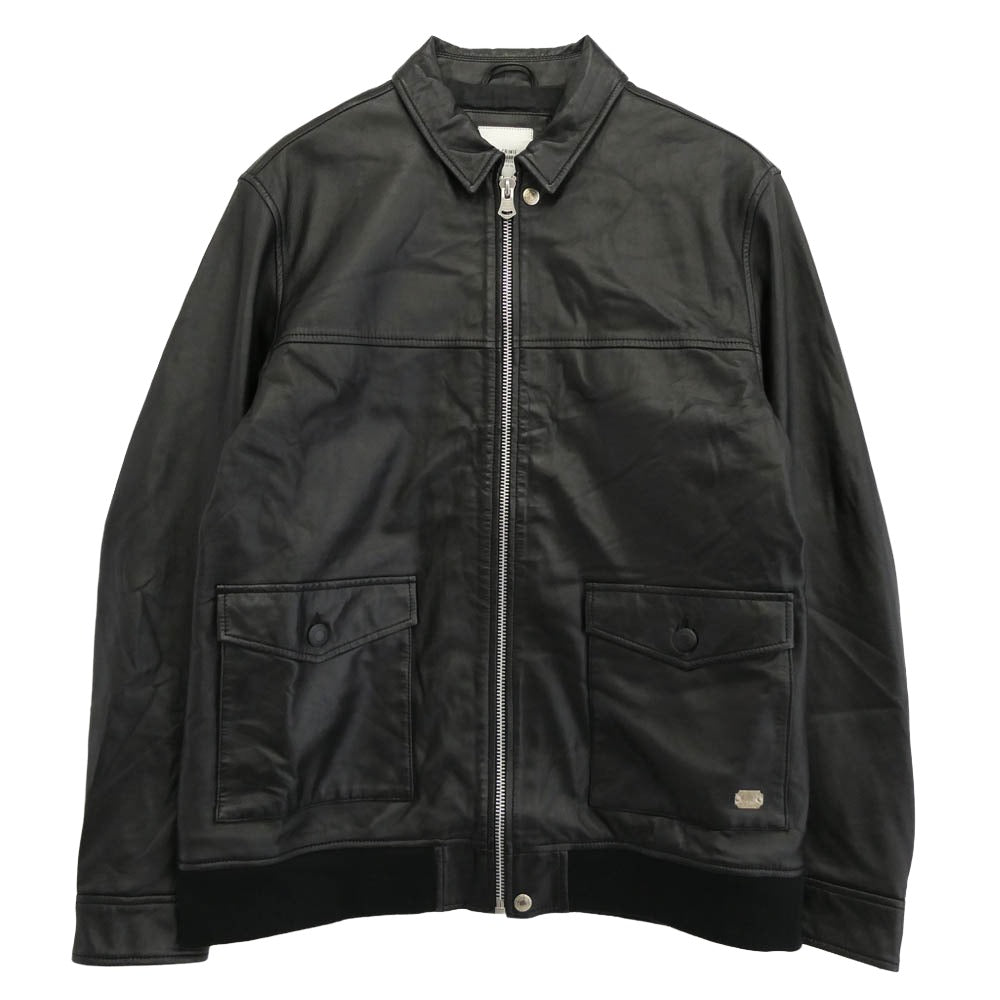 CRIMIE クライミー CR1-02A5-JK05 LAMB LEATHER SINGLE RIDERS JACKET ラムレザー ジップ ジャケット ブルゾン ブラック系 XXL【中古】