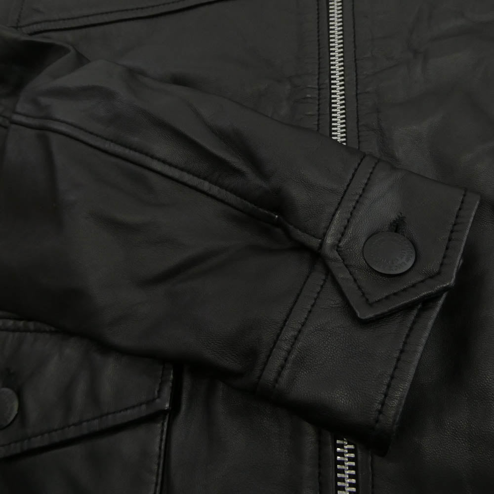 CRIMIE クライミー CR1-02A5-JK05 LAMB LEATHER SINGLE RIDERS JACKET ラムレザー ジップ ジャケット ブルゾン ブラック系 XXL【中古】