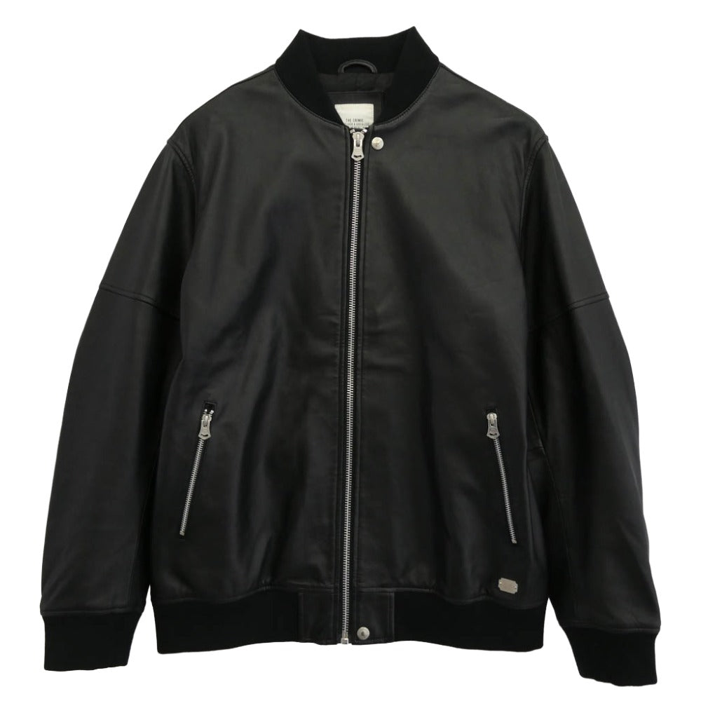 CRIMIE クライミー CR1-02B5-JK07 LAMB LEATHER BOMBER JACKET ラムレザー ボンバー ジャケット ブルゾン ブラック系 XXL【中古】