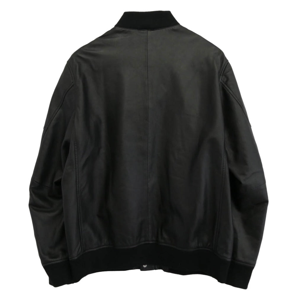 CRIMIE クライミー CR1-02B5-JK07 LAMB LEATHER BOMBER JACKET ラムレザー ボンバー ジャケット ブルゾン ブラック系 XXL【中古】