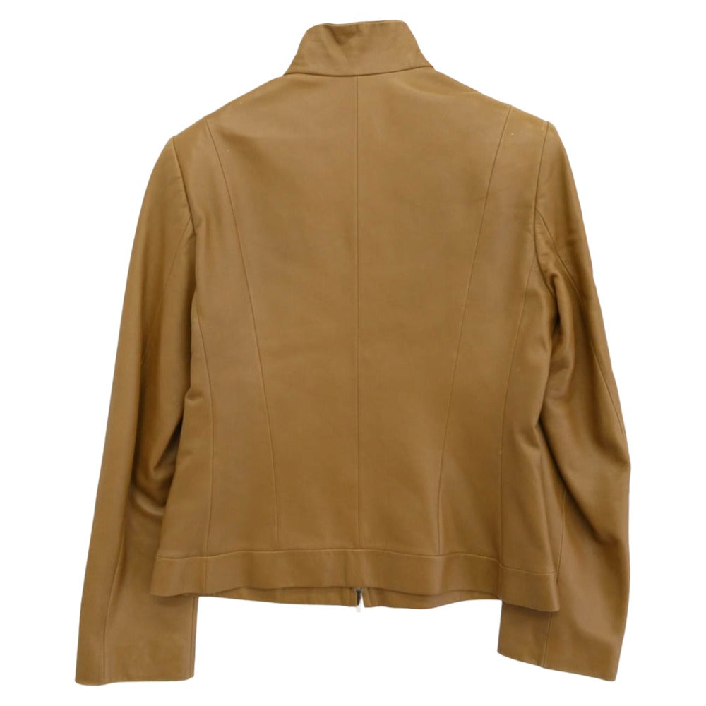 LOEWE ロエベ ラムナッパ シングル ライダース レザー ジャケット ブラウン系 40【中古】