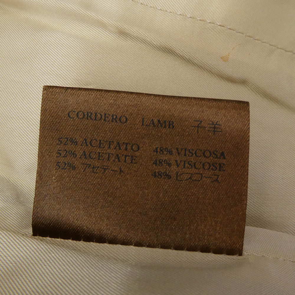 LOEWE ロエベ ラムナッパ シングル ライダース レザー ジャケット ブラウン系 40【中古】