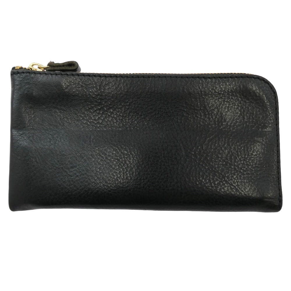 オルガン シュリンクレザー L字ファスナー 長財布 ブラック系【中古】