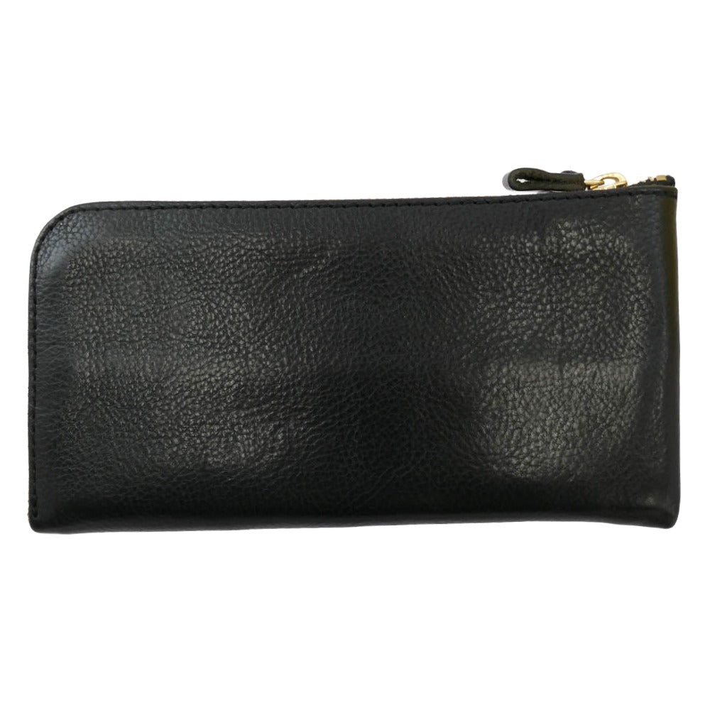 オルガン シュリンクレザー L字ファスナー 長財布 ブラック系【中古】