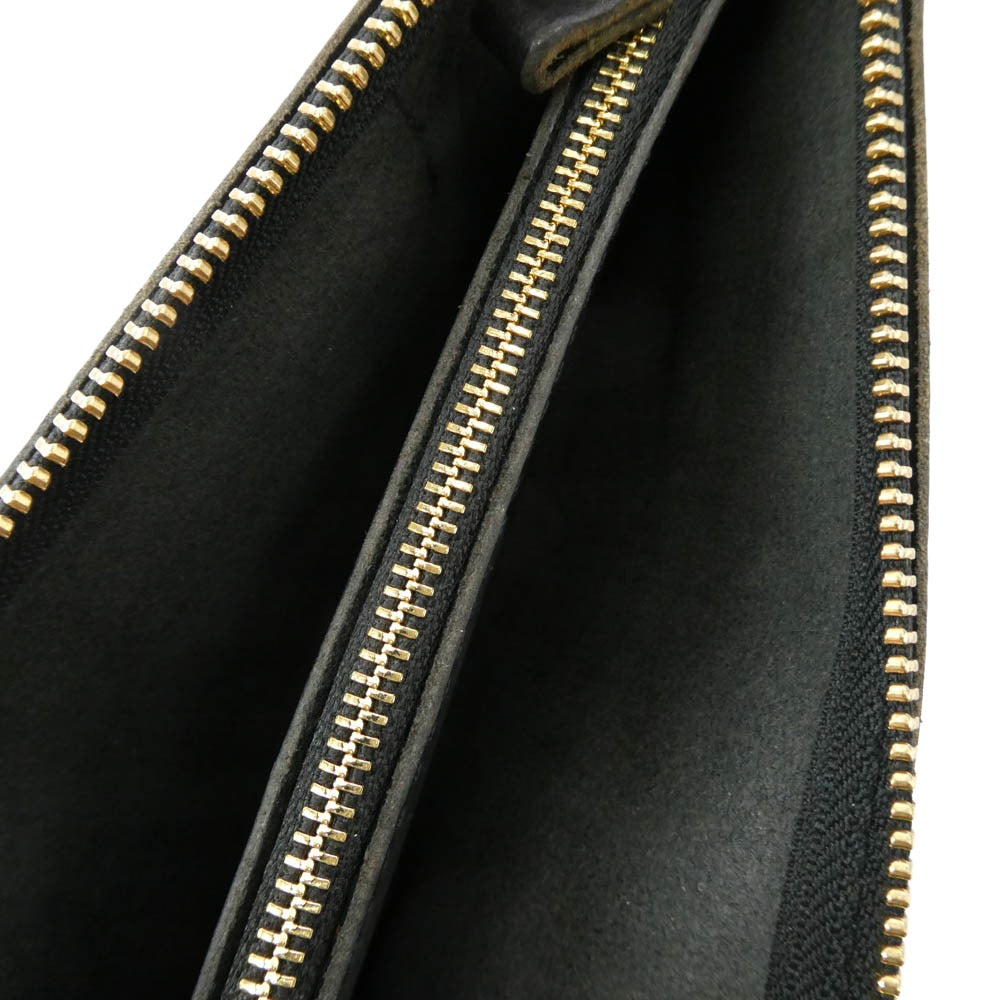 オルガン シュリンクレザー L字ファスナー 長財布 ブラック系【中古】
