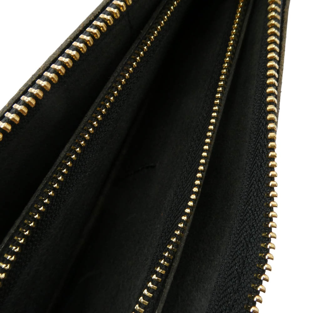 オルガン シュリンクレザー L字ファスナー 長財布 ブラック系【中古】