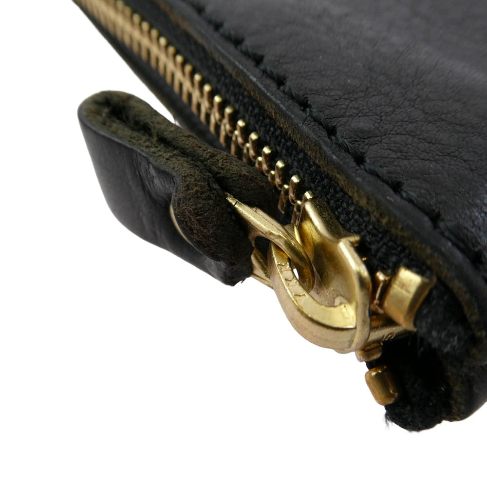 オルガン シュリンクレザー L字ファスナー 長財布 ブラック系【中古】