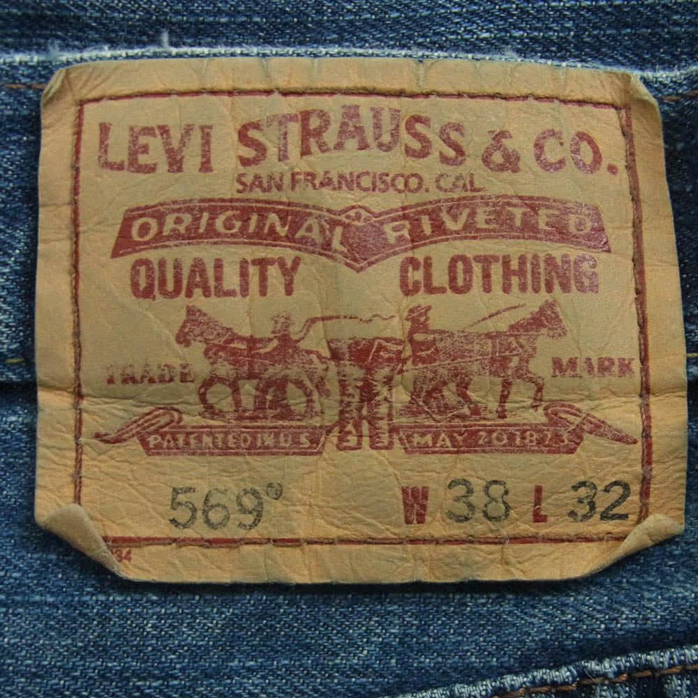 Levi's リーバイス 569 ジップフライ ルーズ ストレート デニム パンツ コロンビア製 インディゴブルー系 W38 L32【中古】