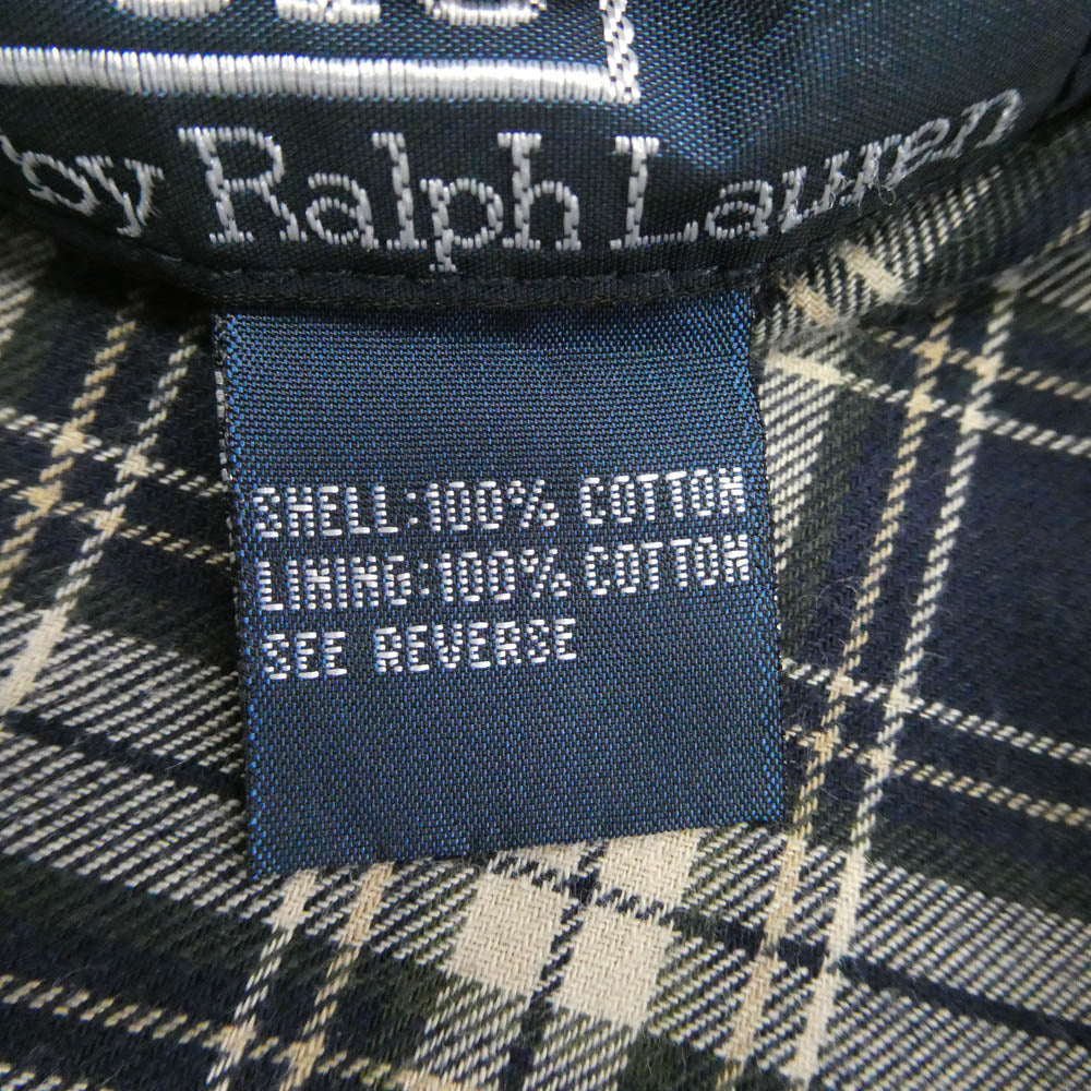 POLO RALPH LAUREN ポロ・ラルフローレン 90s コーデュロイ切替 スウィングトップ ジップアップ ジャケット ネイビー系 XL【中古】