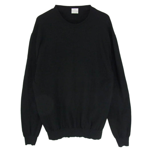 ザエンジニアドベーシックス Crew neck コットンカシミヤ クルーネック セーター ニット ブラック系 XL【中古】
