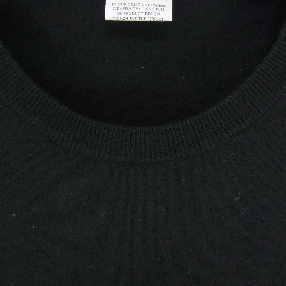 ザエンジニアドベーシックス Crew neck コットンカシミヤ クルーネック セーター ニット ブラック系 XL【中古】