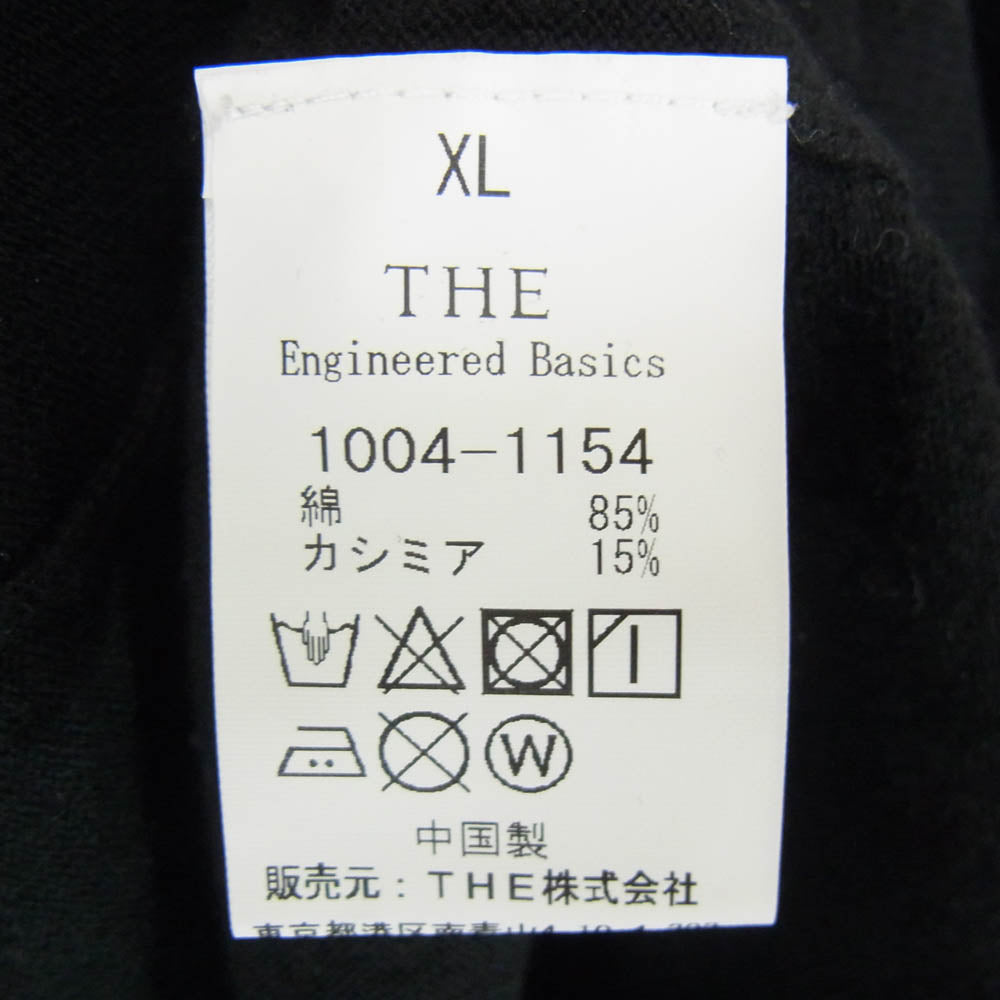 ザエンジニアドベーシックス Crew neck コットンカシミヤ クルーネック セーター ニット ブラック系 XL【中古】